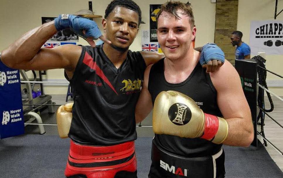 Gym partners Pieter Kotze (r) Harry simon Jr
