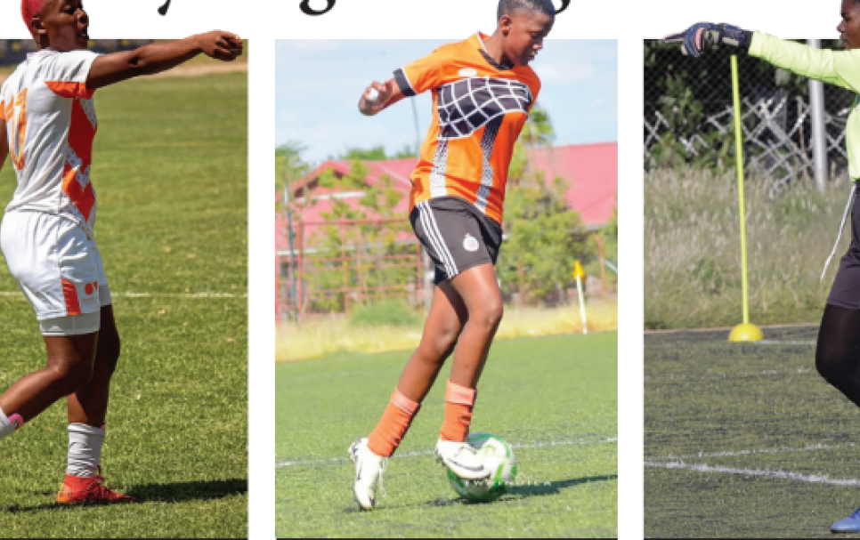 Memory Ngonda of FC Ongos, Mbakondja Kahiriri of Beauties FC, Laurinda Mateus of African Stars Queens